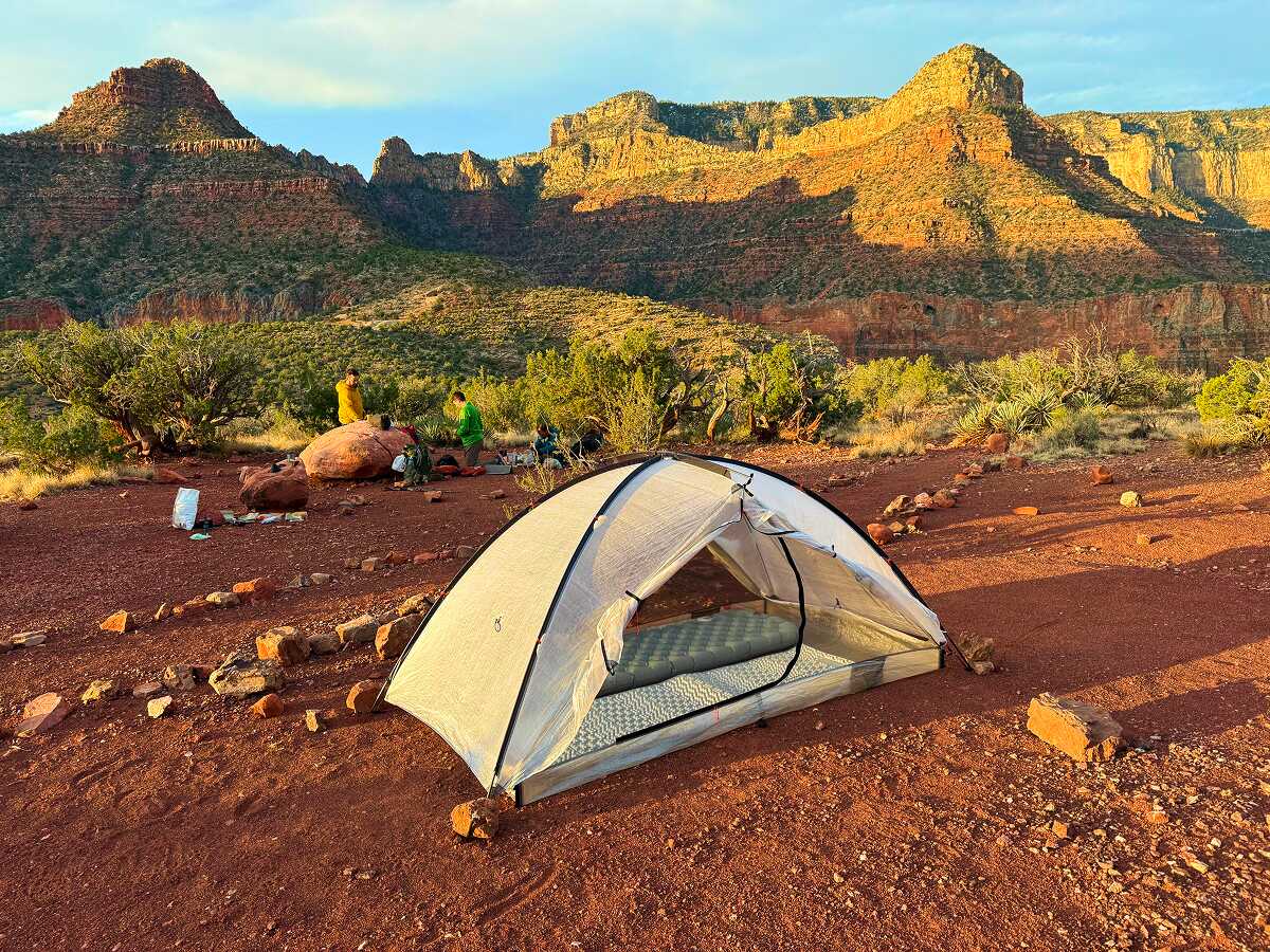 A free standing tent in the desert