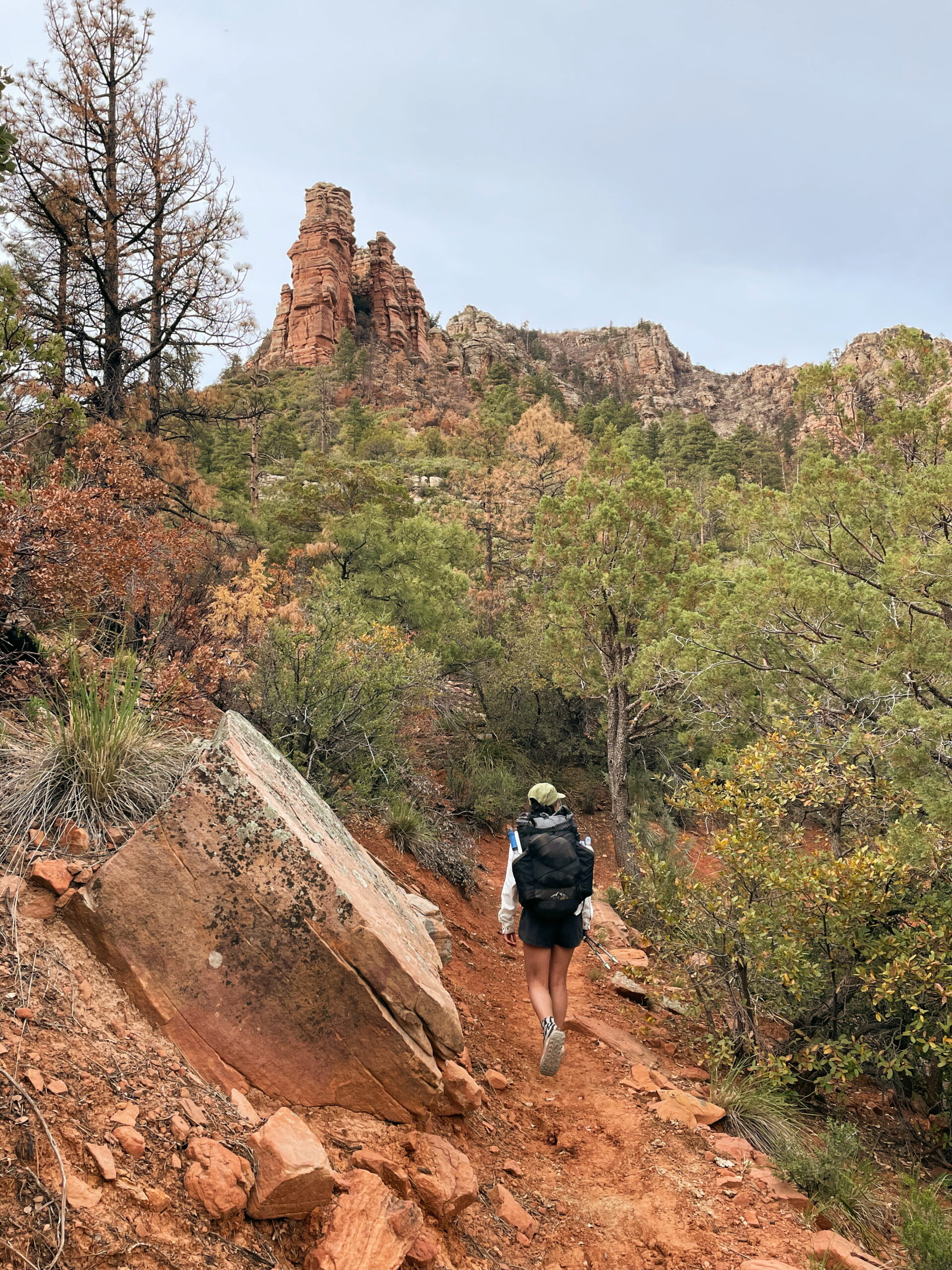 A woman hiking in Arizona
